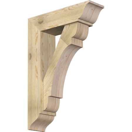 Ekena Millwork Olympic Traditional Rough Sawn Bracket w/ Offset Brace, Douglas Fir, 8"W x 28"D x 40"H BKT0806X28X40OLY01RDF